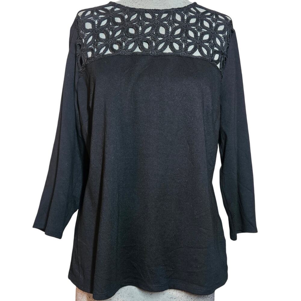 Limited Black Lace Detail Blouse Size Large